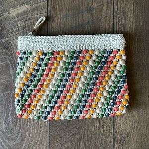 Madewell Beaded Crochet Clutch NWT